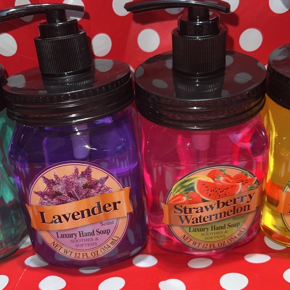Pick 2 Mason Jar Luxury Hand Soap Bliss Lavender Lemonade Strawberry Watermelon - Picture 3 of 9